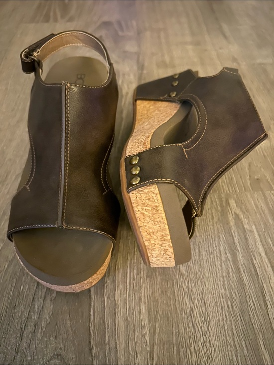 Corkys Shoes - Corkys Carley Wedge Brown Sandal Size 7